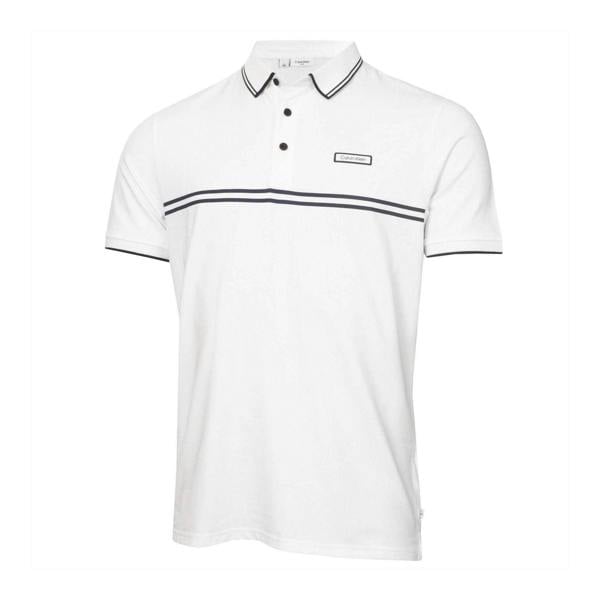 Calvin Klein Mens Performance Short-Sleeved Polo Shirt - White - 