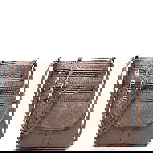 Kitise Small Slim Crossbody Messenger Bag Multilayer Zip Purse