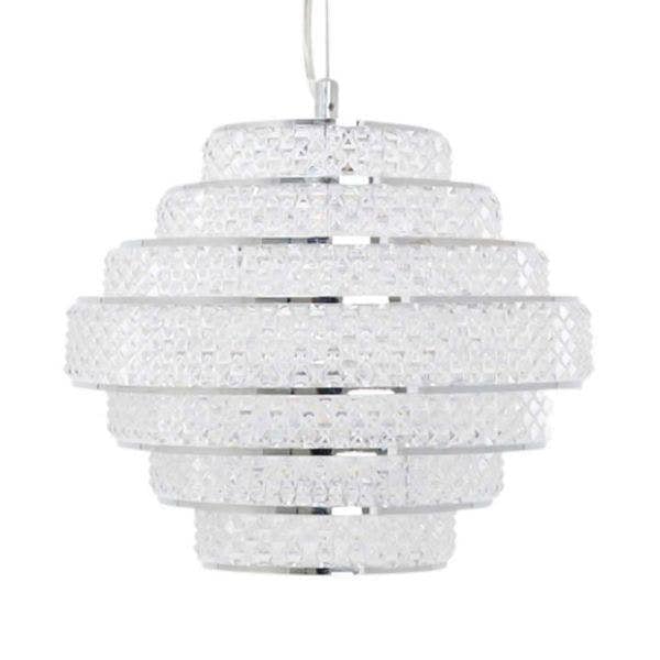 Pagazzi Lighting Heini Chrome & Crystal Ceiling Pendant
