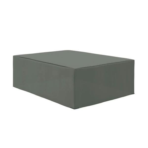 Dark gray outdoor sofa set cover with fitted rectangular shape and smooth corners.