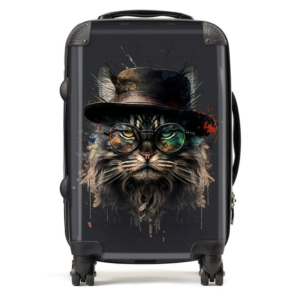 Warren Reed Maine Coon Cat With Glasses Splashart Suitcase