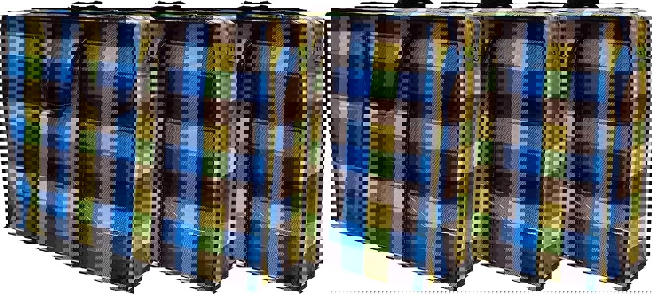 KAV Random Coloured Laundry Shopping Bags - Strong Reusable Waterproof Storage Bag with Zipper & Handle for Travel, Moving, Packing Cloths (50 x 35cm)