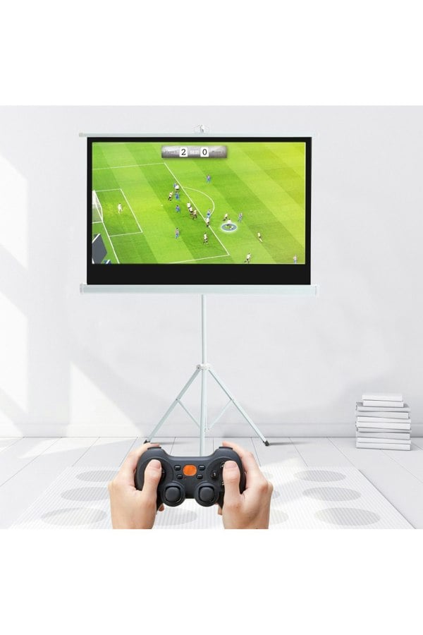 Living and Home 72 inch Manual Tripod Screen Projector Movie Screen