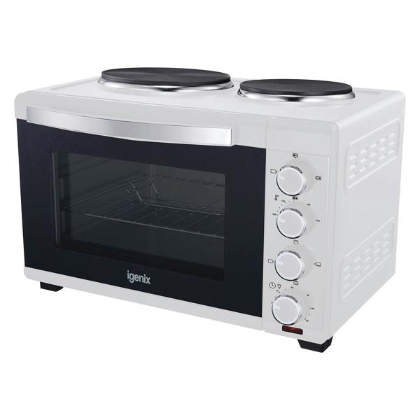 igenix 30L Mini Oven With Hotplates, White
