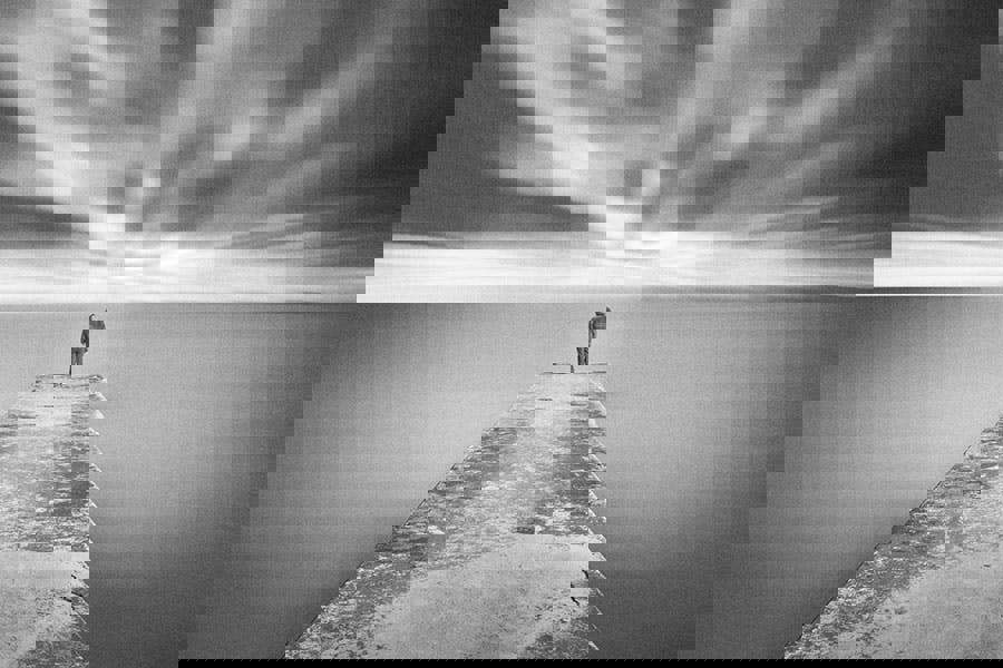 emotional wall art print in black and white