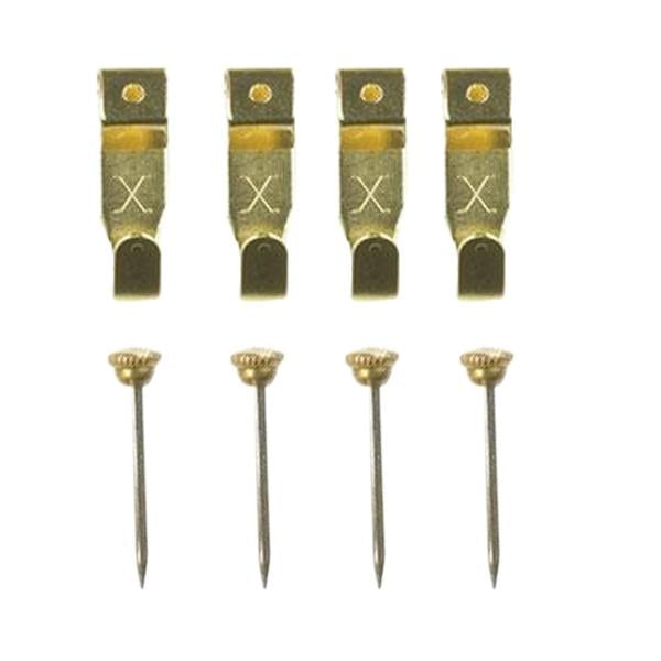 X Picture Hooks No 2 Brass Plated 4pk - One Colour - 