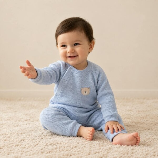 Mini Cuddles Little Bear Sleepsuit (Blue)