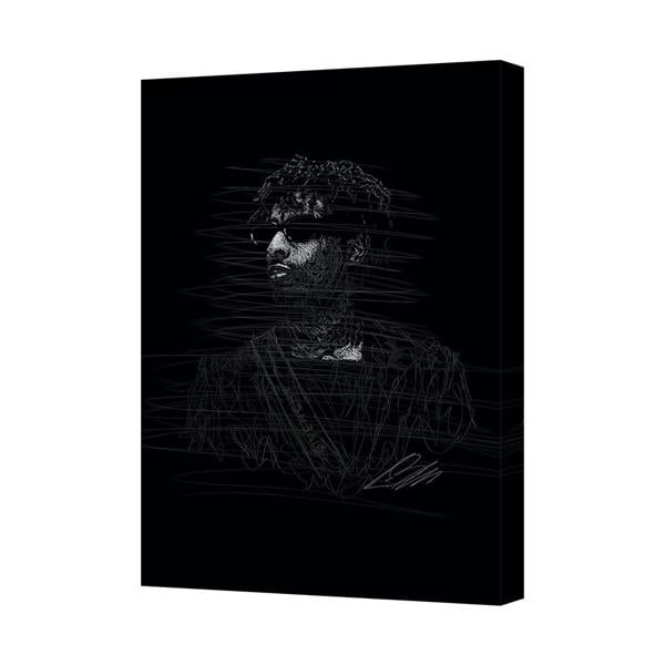 Benjamin Tate Design CANVAS-6098 Monochrome Glitch Portrait Line Art Canvas Wall Art