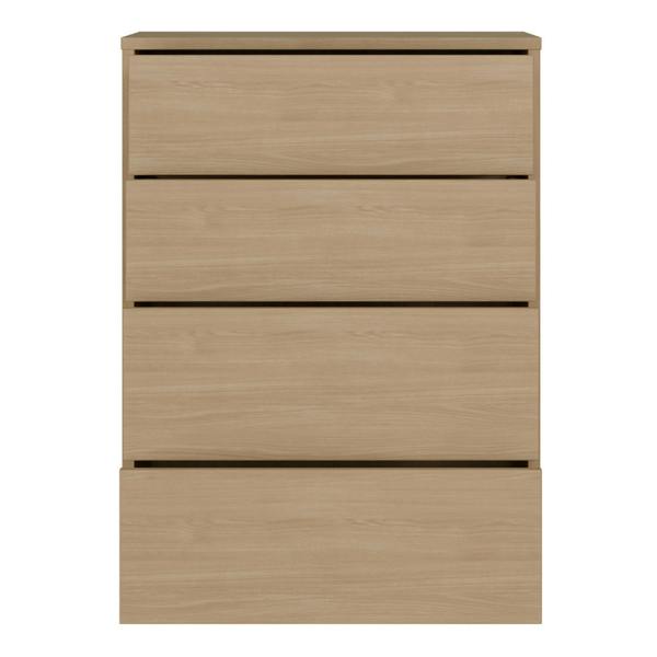 Alice Springs 4 Drawer Chest with Push-to-Open Drawers in Elegancia Oak and White