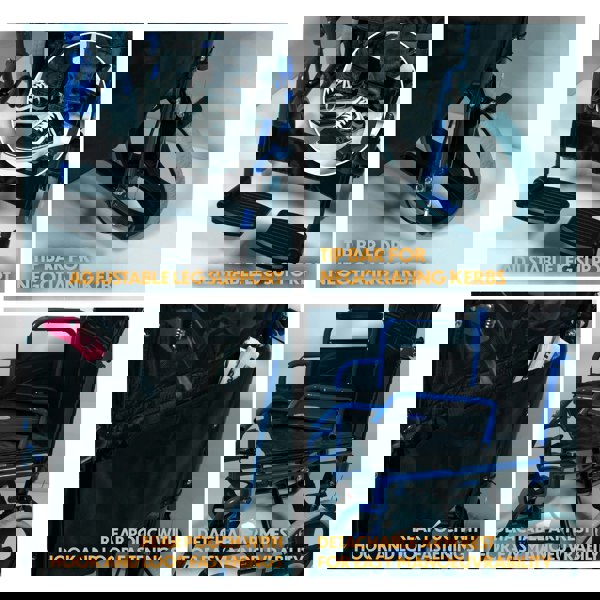 Aidapt Deluxe Attendant Propelled Steel Wheelchair Blue