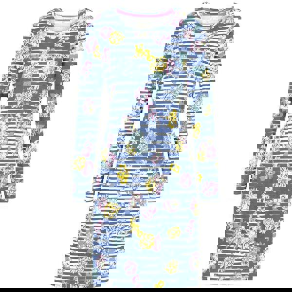 Lazy Jacks Women's Long-Sleeved T-Shirt Dress - Multicoloured