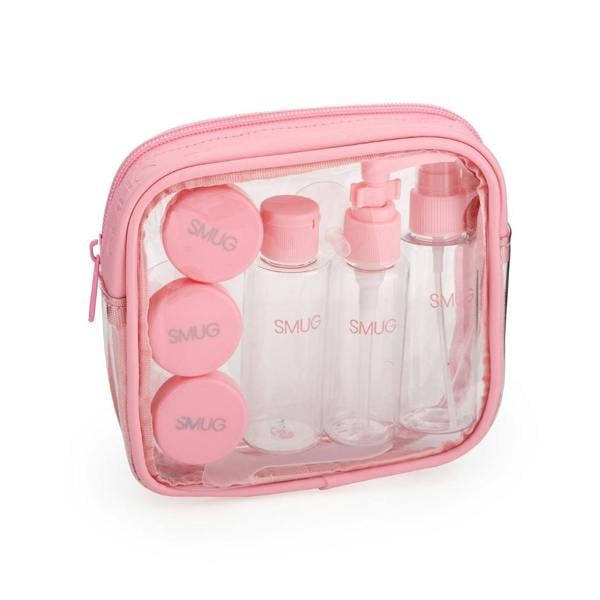 SMUG Travel Bottle 9-Piece Set - Pink