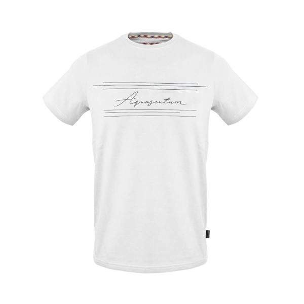 Aquascutum Mens Script Crew Neck T-Shirt - White - 