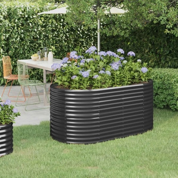 Berkfield Garden Raised Bed Powder-coated Steel 152x80x68 cm Anthracite