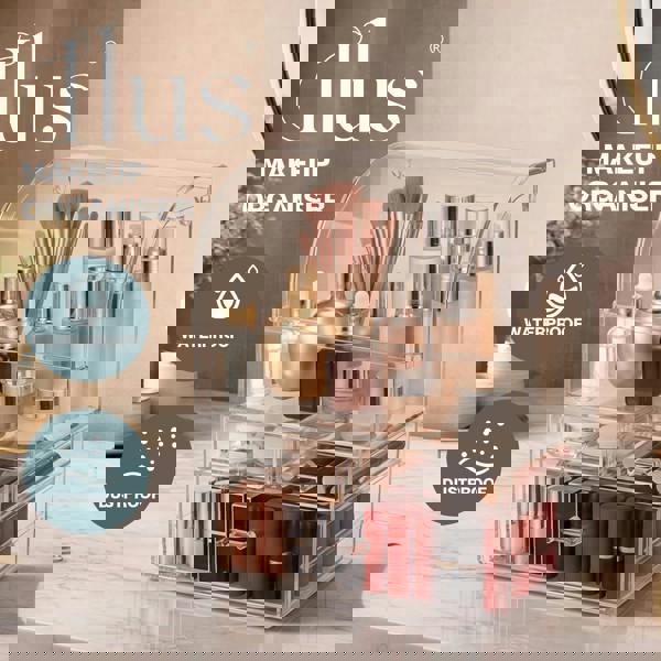 ilus Makeup Storage Organiser Acrylic Cosmetics Organizer Beauty Clear Color