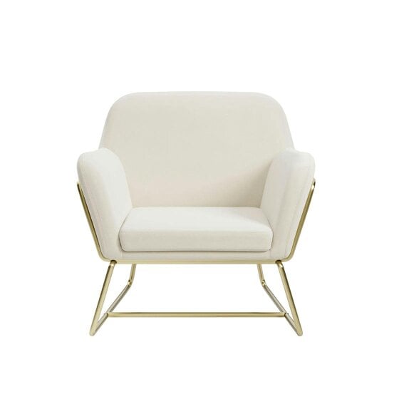 Wyld Haus Marselle Cream Velvet Upholstered Armchair Gold Legs