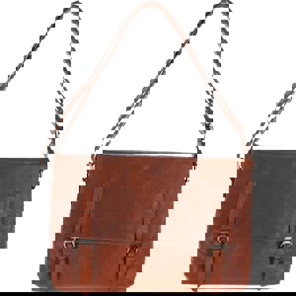 Ashwood Genuine Premium Leather Vintage Messenger Bag with Removable Padded Compartment for 15 inch Laptop & Multiple Organiser Compartments, F-85