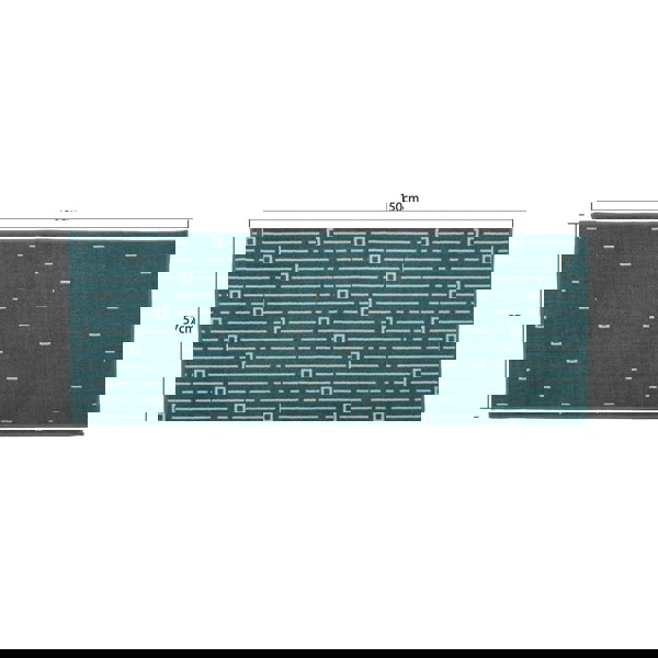 JVL Savio Machine Washable Doormat and Runner, Teal