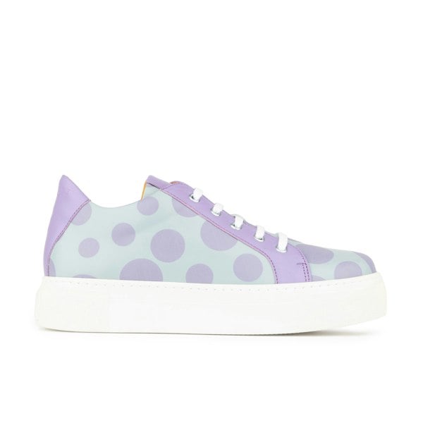 Embassy London Camila - Pastel Polka Dot - Women's white platform trainer in pastel polka dot leather