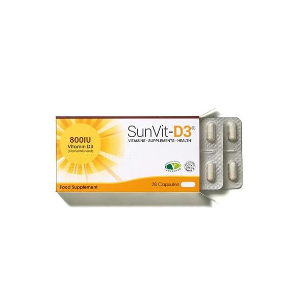 800IU (20ug) D3 Daily Capsules, For Adults & Children - SunVit - D3