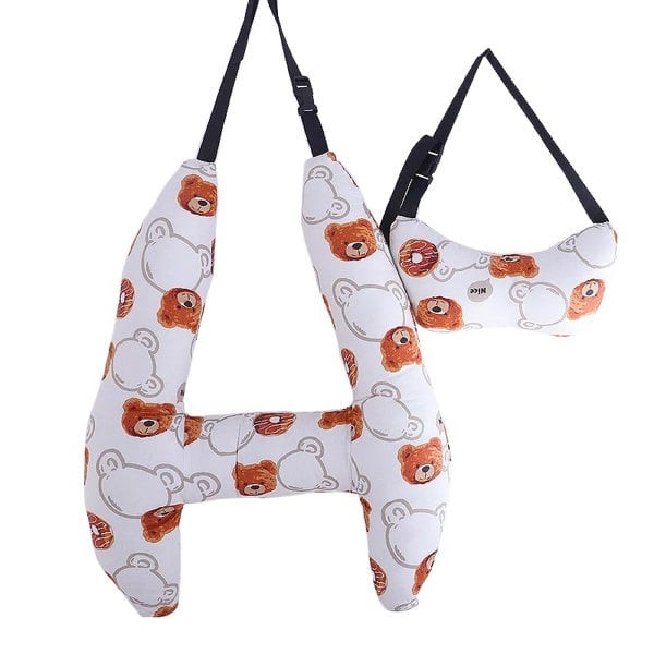 anycoplus Anypillow Car Travel Pillow Brown Bear 1 Set H-Shape Neck Support