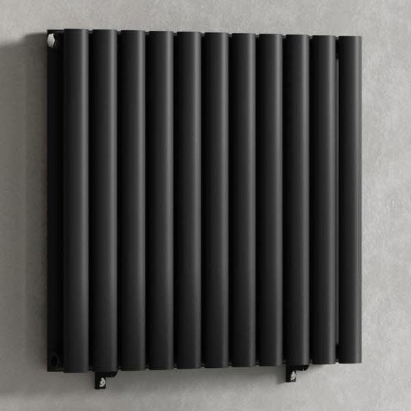 Black-660-x-600-mm-Modern-Horizontal-Column-Designer-Radiator-Oval-Double-Panel-Radiator-Heater