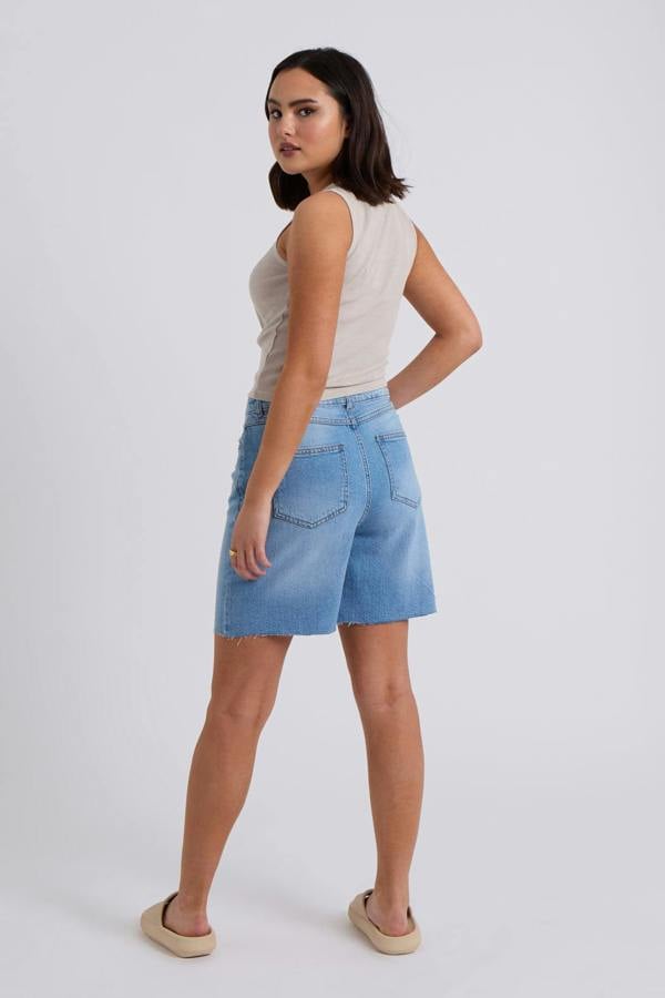 Urban Bliss Neutral Washed Ribbed Racer Vest
