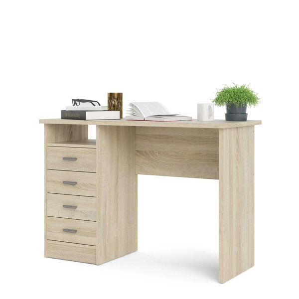 Wyld Haus Billabong Natural Oak Wood 4 Drawer Office Desk