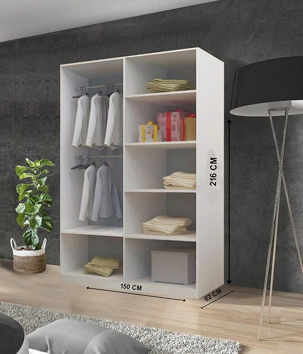 RAC3 Stylish Bedroom Sliding Wardrobe  -  comes in White/Grey/Black/Oak and Width 150cm/180cm/203cm/250cm (Black, 150cm)