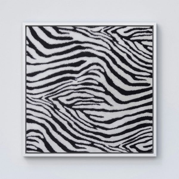 Warren Reed Zebra Texture Pattern Framed Canvas