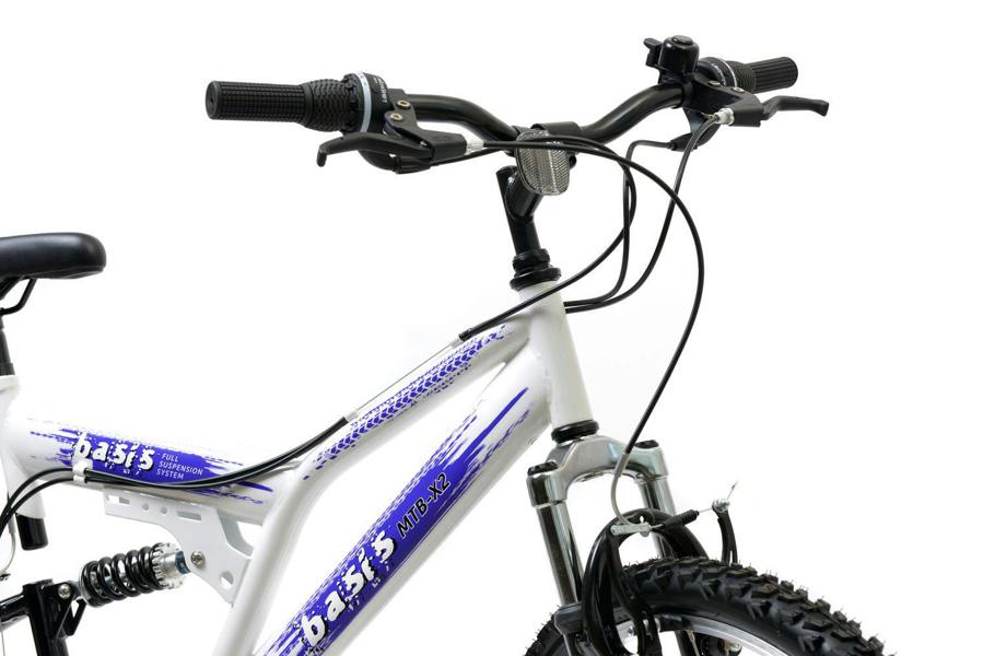 Basis Bikes Basis 2 Full Suspension Mountain Bike - 26" Wheel - 18 Speed White Purple