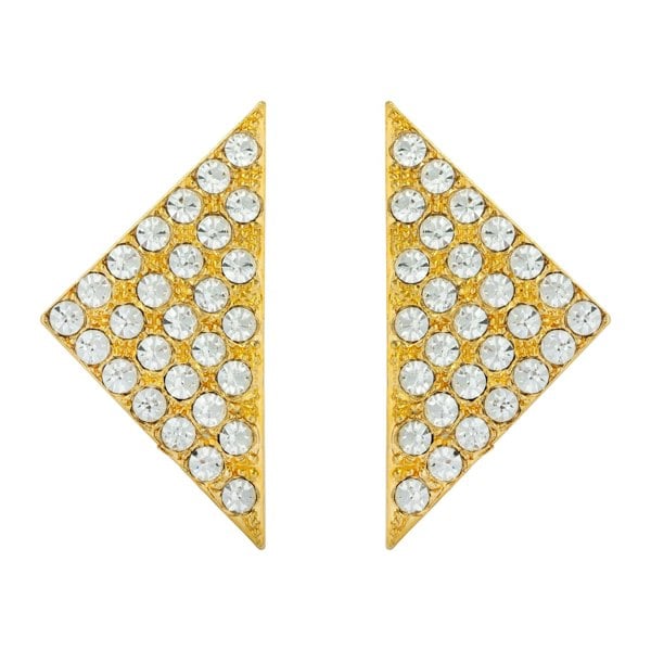 Gold Trip Vintage Jewel Triangle Clip On Earrings