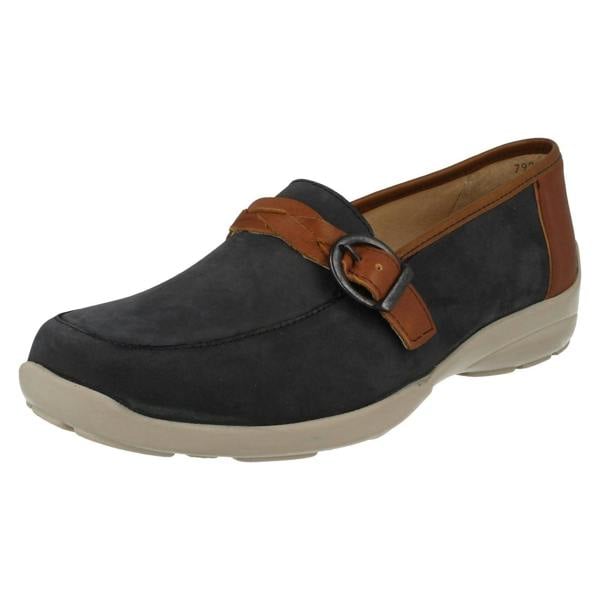 DB Shoes Ladies Easy B Wide Fitting Slip On Loafers Cork