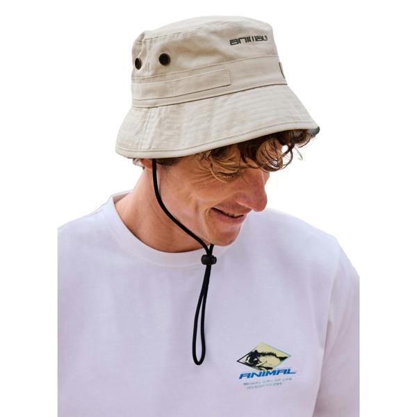 Animal Mens Ezra Bucket Hat - Beige - 