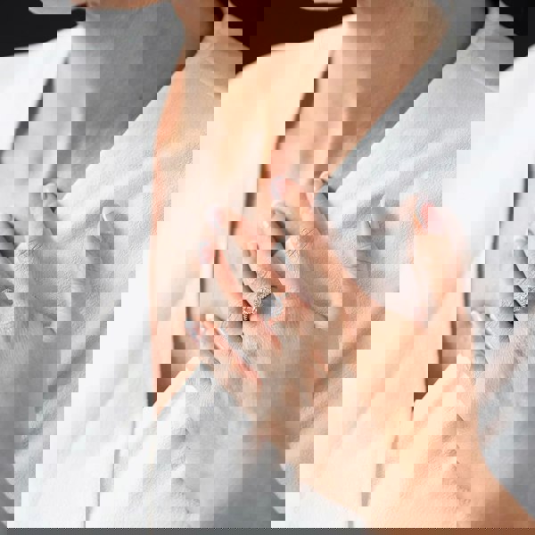 Starbright Silver Round Cubic Zirconia Halo Shouldered Ring R3578 3A