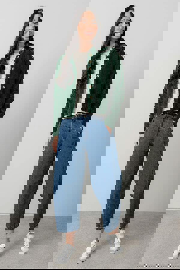 Lily & Me Rene Stretch Jumbo Cord Jacket Pine Green