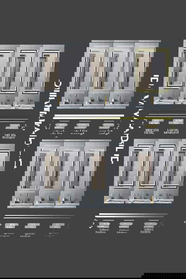 Living and Home 50cm x 70cm Rectangular Anti-fog Bathroom Vanity Mirror Touch Sensor