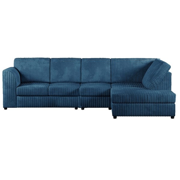 Furnishings For Less Luxor Full Cord Fabric 5 Seater Corner Sofa Full Back