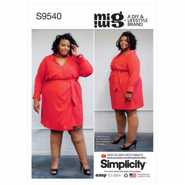 Simplicity Sewing Pattern 9540, Dresses for Women, F5 (18W-20W-22W-24W-26W) - Easy