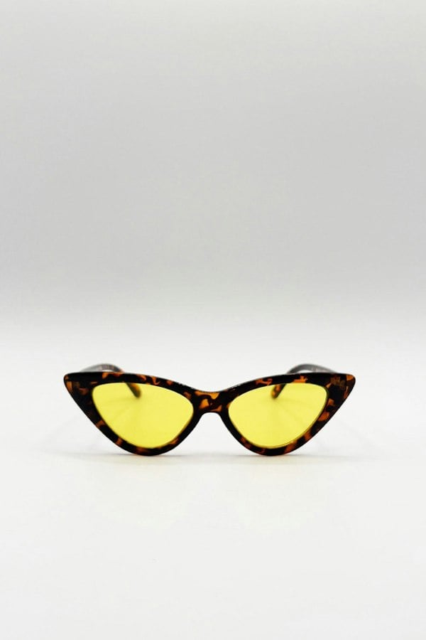 SVNX Tortoiseshell Cat-Eye Sunglasses with Yellow Lense