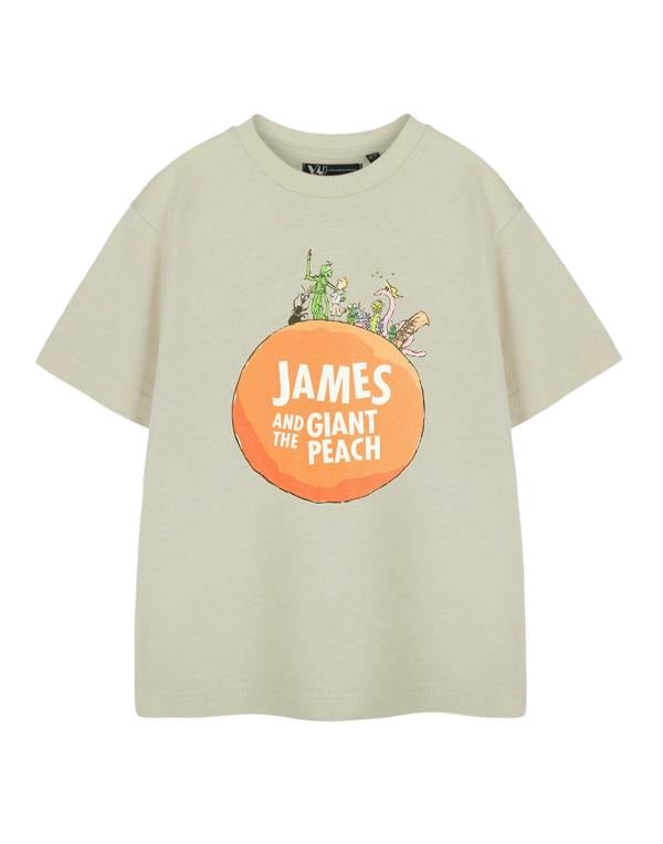 Roald Dahl Unisex Kids Beige James and The Giant Peach Short Sleeved T-Shirt