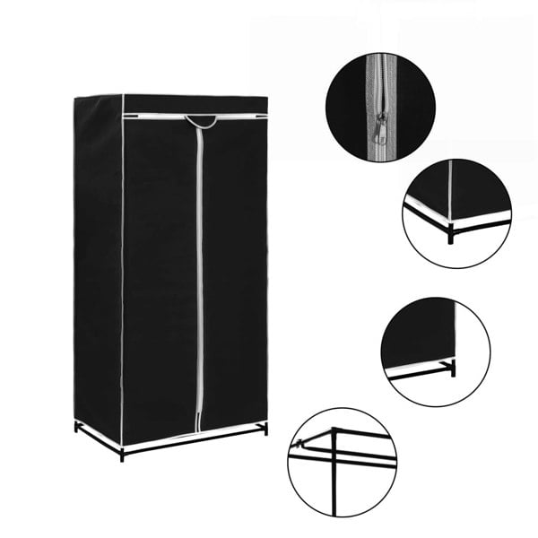 Berkfield Wardrobe Black 75x50x160 cm
