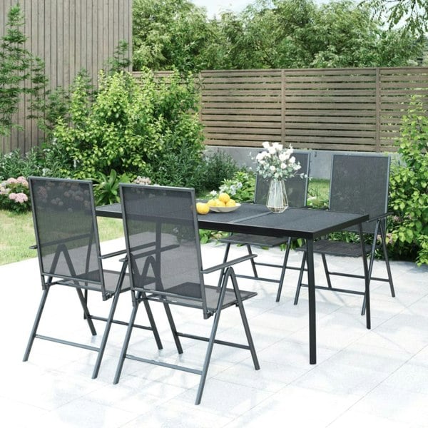 Berkfield 5 Piece Garden Dining Set Anthracite Steel