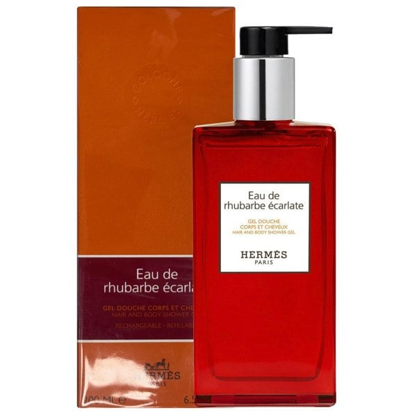 Hermes Eau de Rhubarbe Ecarlate Hair & Body Shower Gel 200ml Refillable