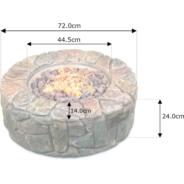 Centurion Supports Fireology KALUYA Grey Lavish Garden and Patio Gas Fire Pit with Eco-Stone Finish - Fully Assembled