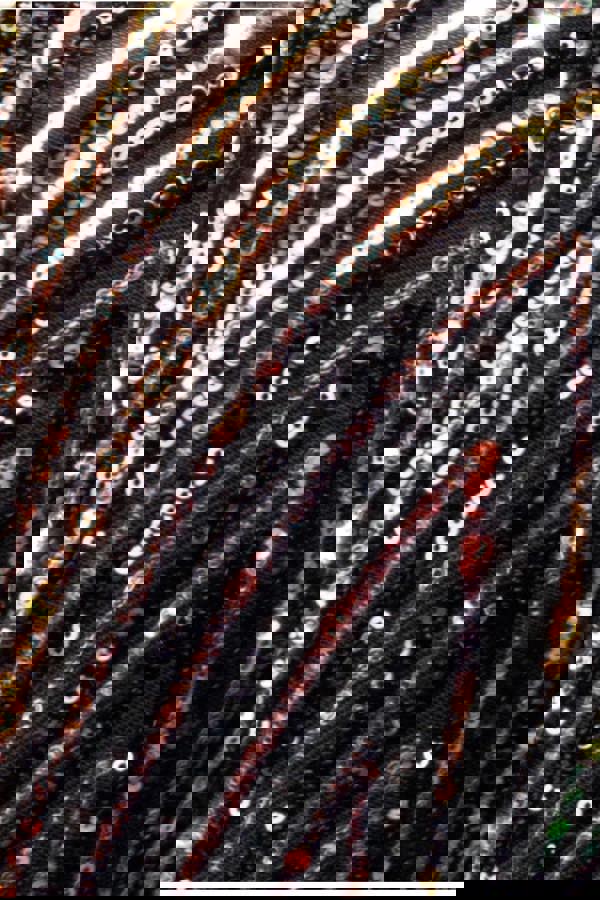 Two Toned V Neck Sequin Maxi - Black DR3494