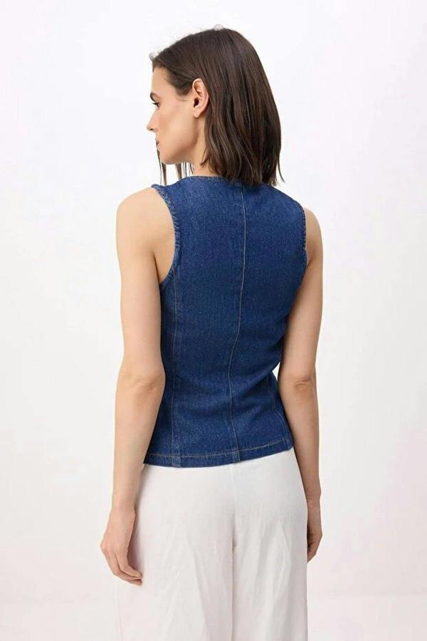 WOVCOR Fitted Denim Vest