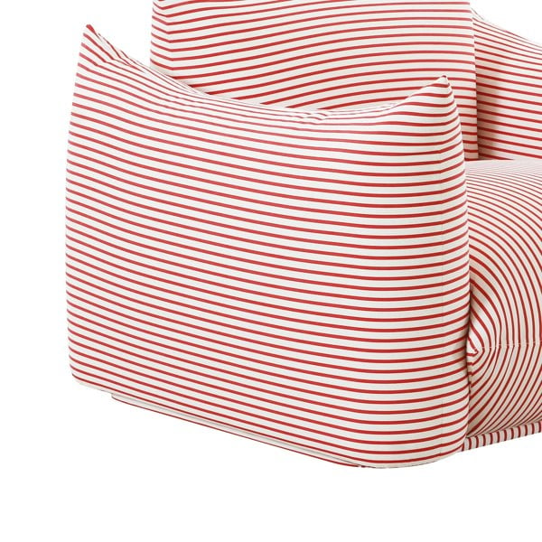 Furniture Edit Saint Tropez Pearl and Red Striped Stuffed Outdoor Armchair