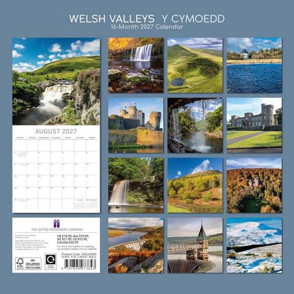 Welsh Valleys Calendar 2027, Wall Calendars, Month To View, Travel, Gift