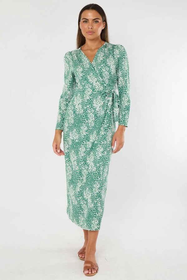 Elaina Fashion Maxi Wrap Dress - Green